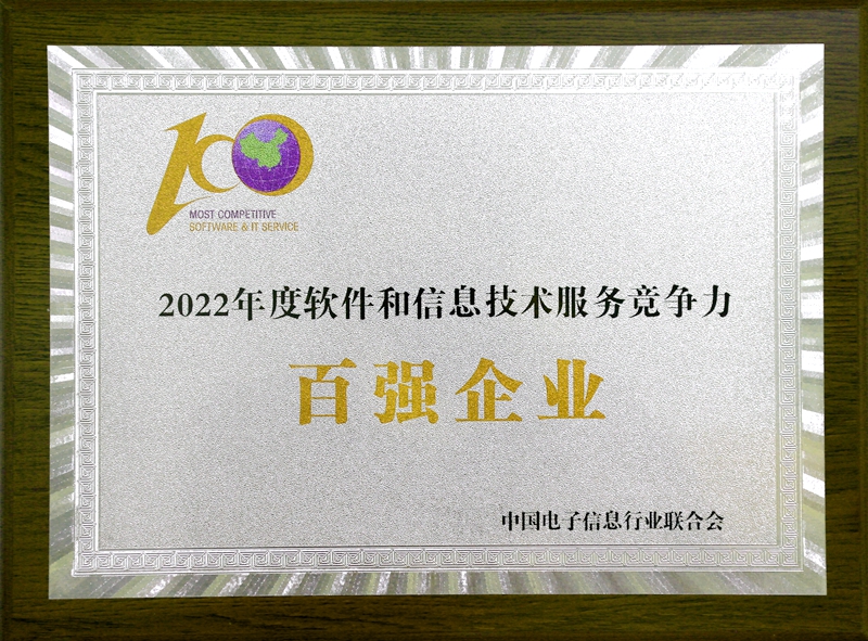 2022 年度軟件和信息技術服務競爭力百強企業(yè)